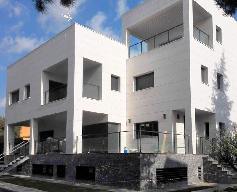 Private design house façade.