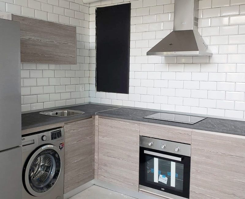 Reformed loft kitchen with Cubika.