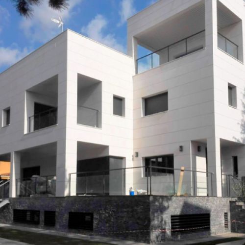 Private design house façade.