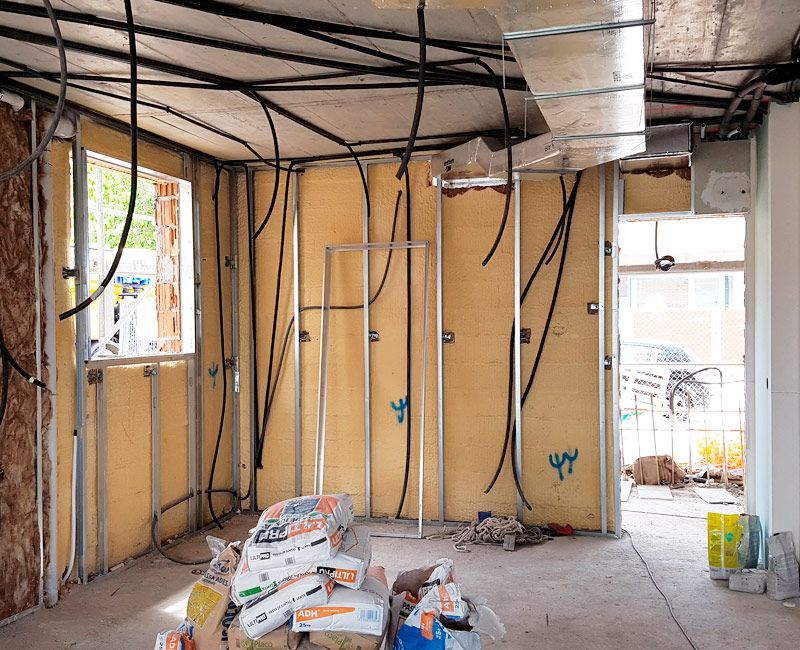 New construction insulation and conditioning.